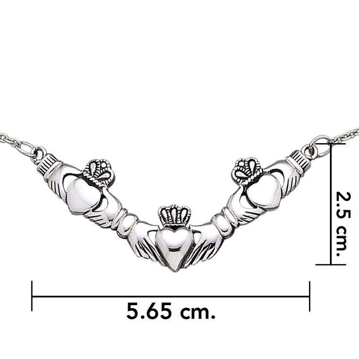 Irish Claddagh Silver Necklace TN094