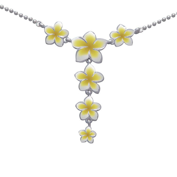 Plumeria - Hawaii National Flower Silver Necklace TN189-WIYE