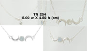 Crescent Moons Silver Necklace TN254