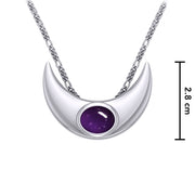 An elegant reminder of Crescent Moon power ~ Sterling Silver Necklace with Gemstone TN264
