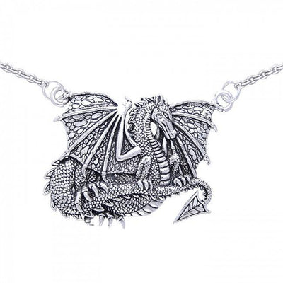Winged Dragon Silver Necklace TN277
