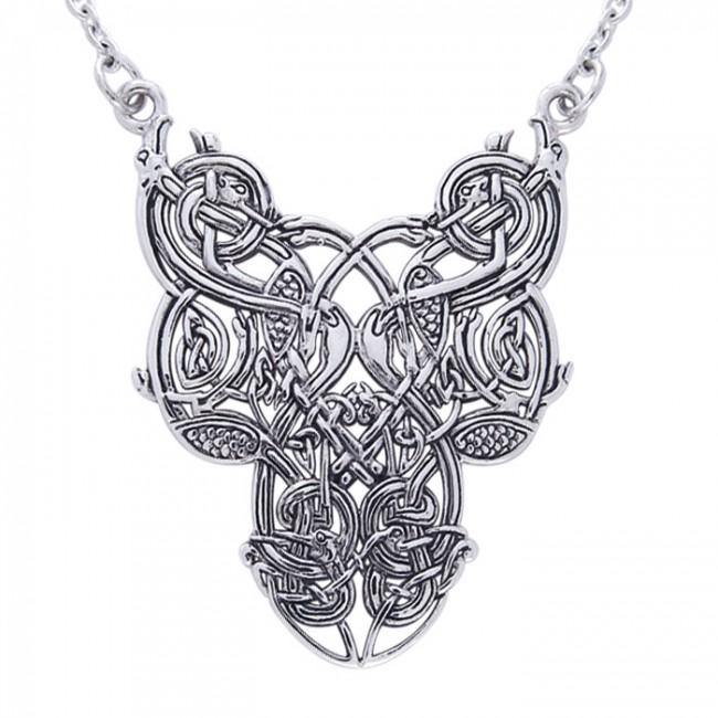 Fly to no boundaries and limits ~ Celtic Knotwork Bird Sterling Silver Necklace Jewelry TN294