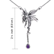Firefly Faery Silver Necklace with Dangling Gemstone TNC001 By Amy Brown