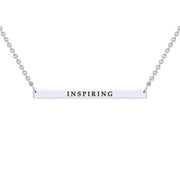 Silver Large Straight Bar Necklace Words That Matter TNC432P