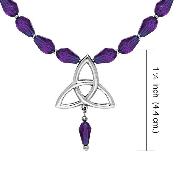 Reach through the eternity ~ Celtic Triquetra Sterling Silver Necklace Jewelry with Gemstone centerpiece TNC037