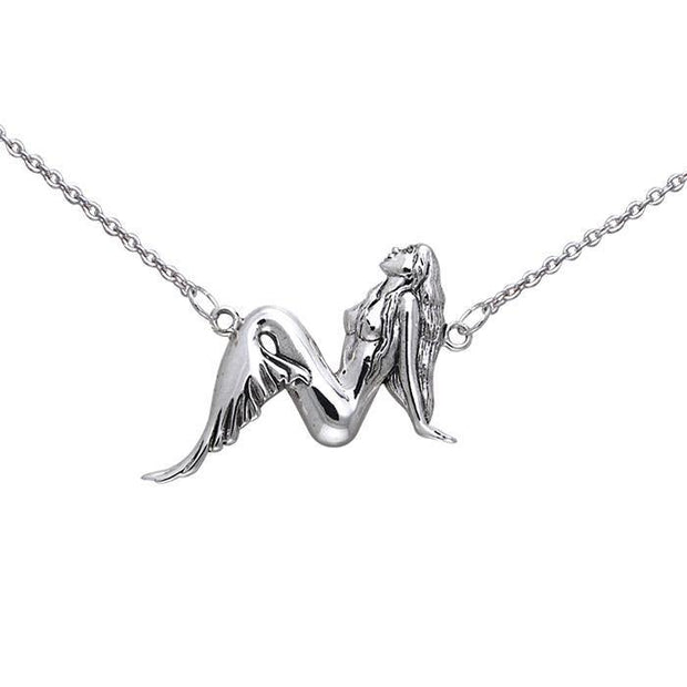 Staring at the Moonlight ~ Sterling Silver Mermaid Necklace Jewelry TNC064