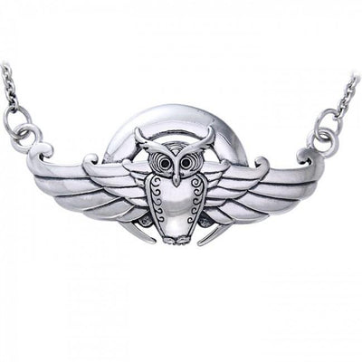 Longtime reverence~ Sterling Silver Celtic Owl Necklace Jewelry TNC079