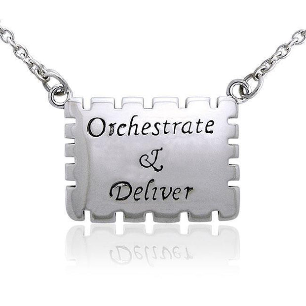 Empowering Words Orchestrate and Deliver Silver Necklace TNC088
