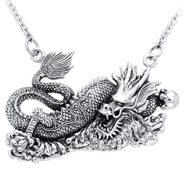 Chinese Dragon’s explosive energy ~ Sterling Silver Jewelry Necklace TNC089
