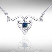 A timeless representation in threefolds ~ Sterling Silver Celtic Triquetra Necklace Jewelry with Gemstones TNC162