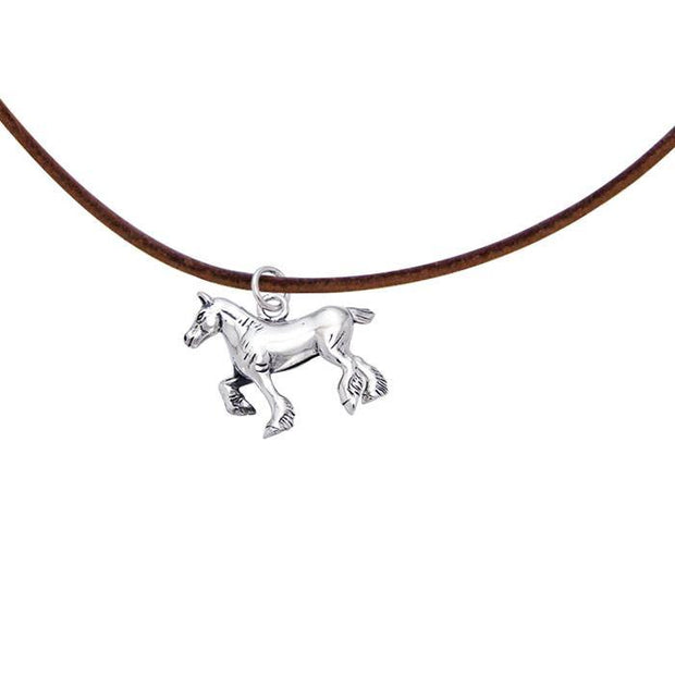 Trotting Draft Horse ~ Cord Necklace TNC175