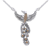 Honor Thy Flying Phoenix ~ Sterling Silver Jewelry Necklace with Gemstone TNC236