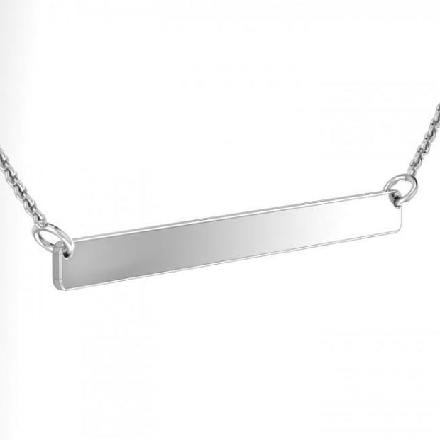 Large Straight Bar Sterling Silver Necklace TNC436P Custom