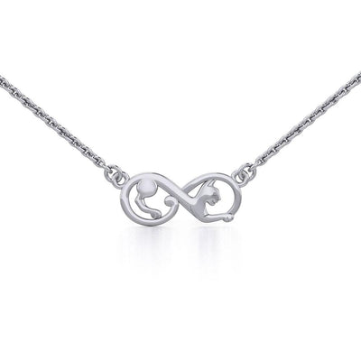 Infinity Cat Silver Necklace TNC489