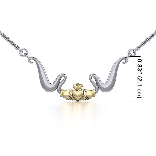 Modern Celtic Claddagh Necklace TNV057** metal is a variation
