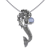 Charmed by the Mythical Mermaid ~ Sterling Silver Treasure Pendant with Crystal TP1025