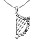 Celtic Knotwork Harp Silver Pendant TP1026 Pendant