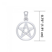 Small Open Pentacle Silver Pendant TP1195