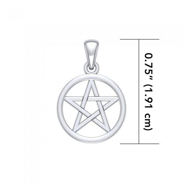 Small Open Pentacle Silver Pendant TP1195