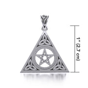 Pentacle with Trinity Knot Silver Pendant TP1287