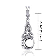 A symbolic source of lunar energy ~ Sterling Silver Celtic Crescent Moon Triquetra Pendant Jewelry TP1358