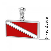 Believe and dive further ~ Sterling Silver Jewelry Dive Flag Pendant TP1362