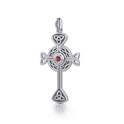 Spiritual and divine focus ~ Sterling Silver Jewelry Modern Celtic Cross Pendant TP1370