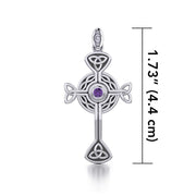 Spiritual and divine focus ~ Sterling Silver Jewelry Modern Celtic Cross Pendant TP1370