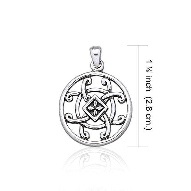 Celtic Knotwork Flowers Silver Pendant TP1444