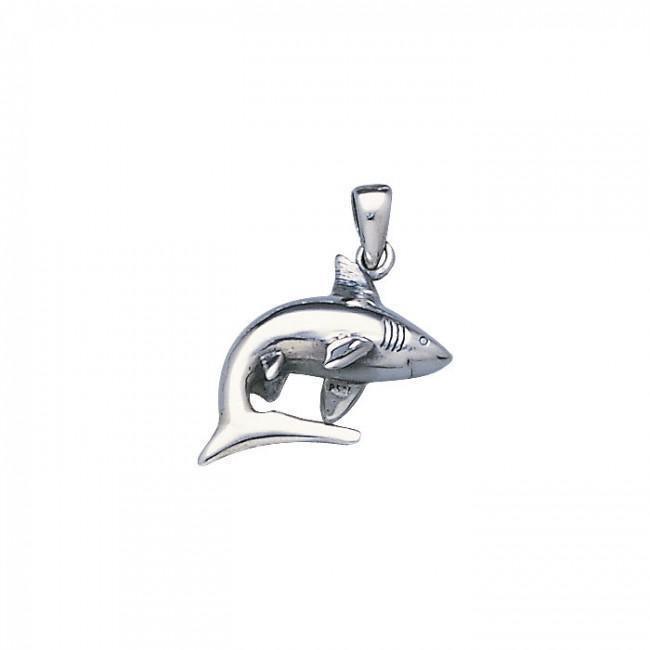 Great White Shark Sterling Silver Pendant TP1515