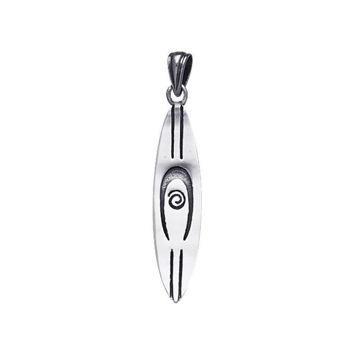 Swirl Surfboard Silver Pendant TP1575