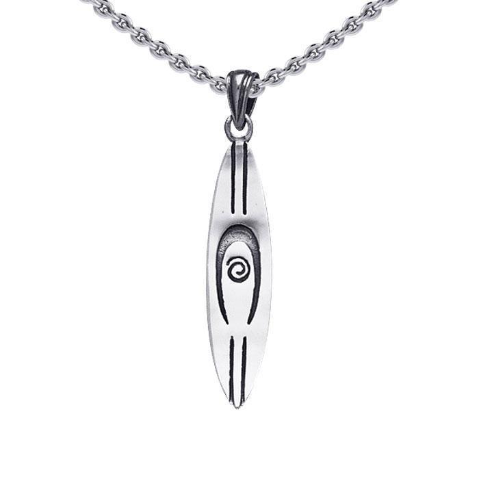 Swirl Surfboard Silver Pendant TP1575