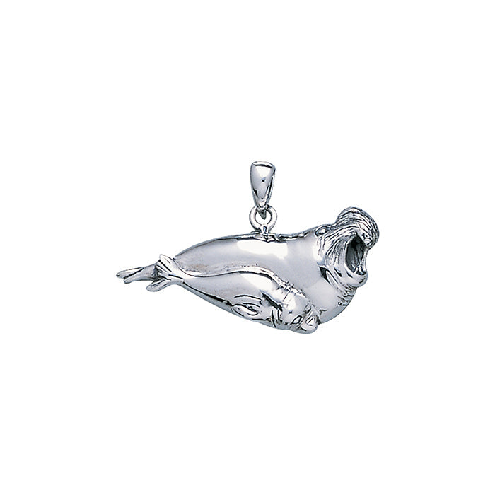 Mother & Pup Sea Lion Sterling Silver Pendant TP1654
