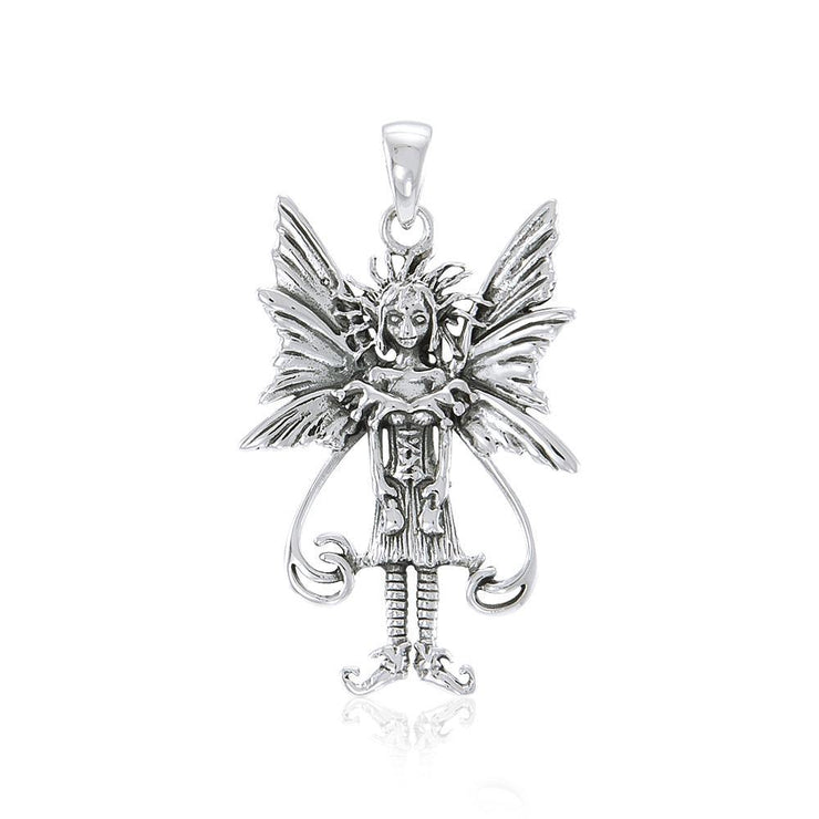 Amy Brown Caffeine Overload Fairy Sterling Silver Jewelry Pendant TP1661