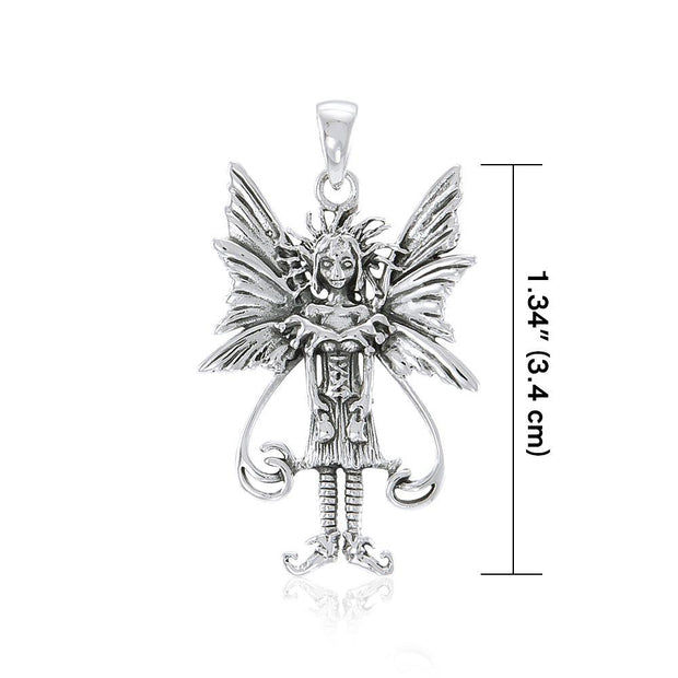 Amy Brown Caffeine Overload Fairy Sterling Silver Jewelry Pendant TP1661
