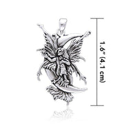 Amy Brown Stargazer Moon Fairy ~ Sterling Silver Jewelry Pendant TP1667