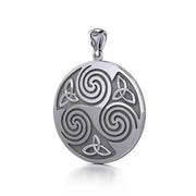 A potent representation of harmony and intricacy ~ Large Sterling Silver Celtic Triquetra Pendant Jewelry TP197