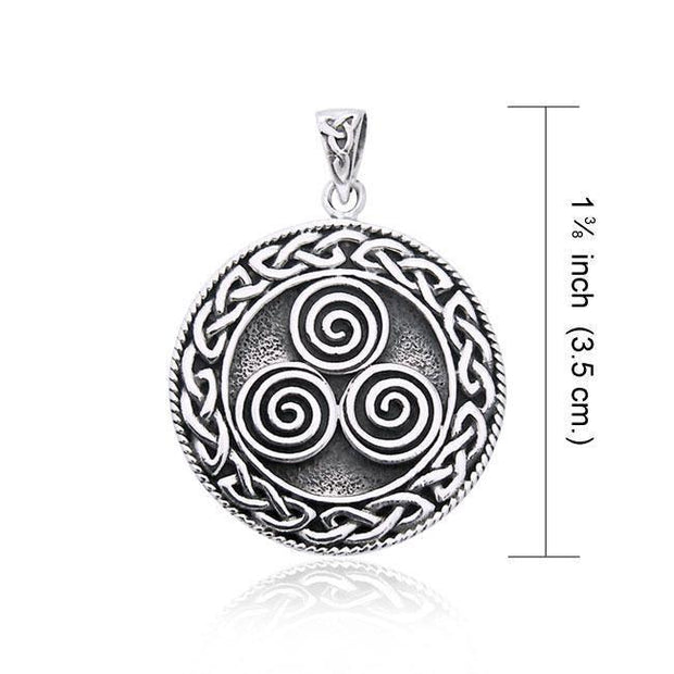 Large Celtic Knot Triskelion Spiral Pendant TP201