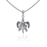 Sea Turtle of Good Luck ~ Sterling Silver Pendant Jewelry TP2182