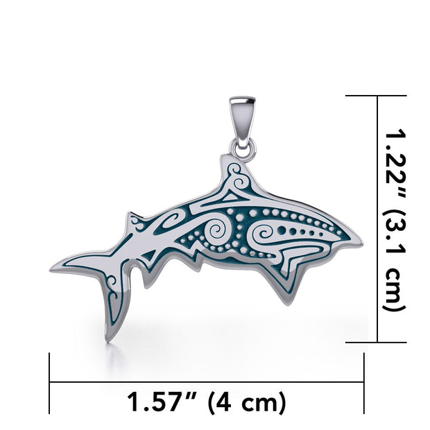 Dive into Ancient Wisdom: Aboriginal Shark Silver Pendant - TP2329 | Embrace the Strength and Spirit of the Shark