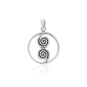 The Celtic Double Spiral Silver Pendant TP234