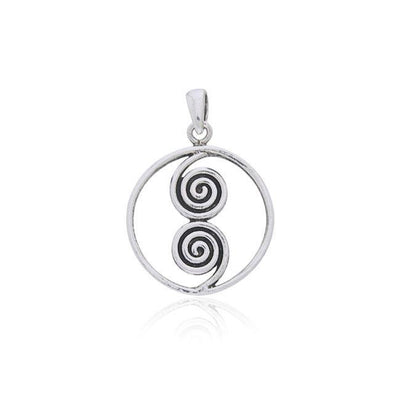 The Celtic Double Spiral Silver Pendant TP234