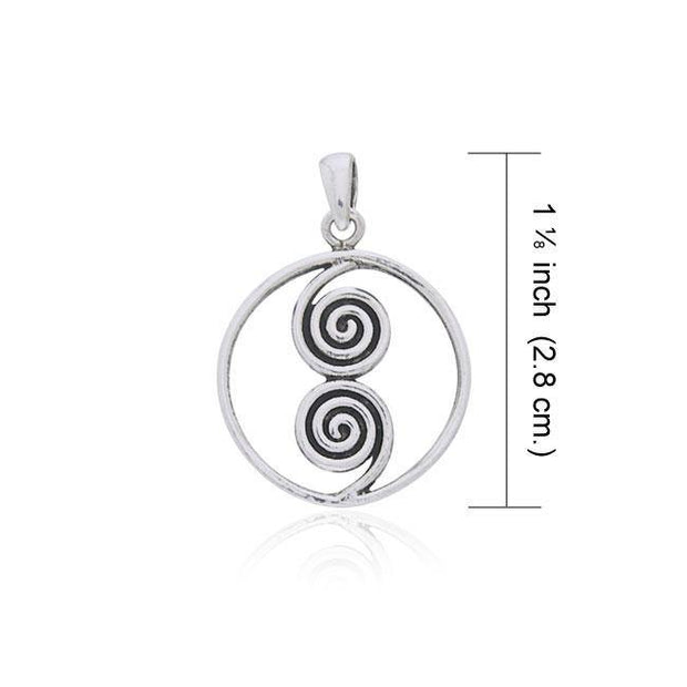 The Celtic Double Spiral Silver Pendant TP234