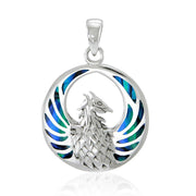 Silver Phoenix Pendant with Inlay Stone TP2819