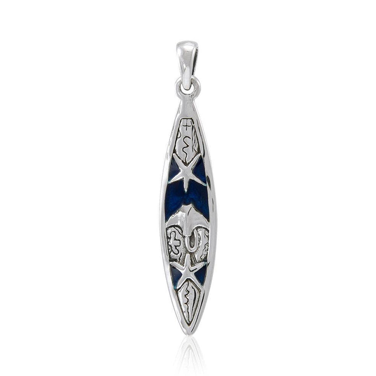 Sea Life-inspired Surfboard ~ Sterling Silver Pendant Jewelry TP2941