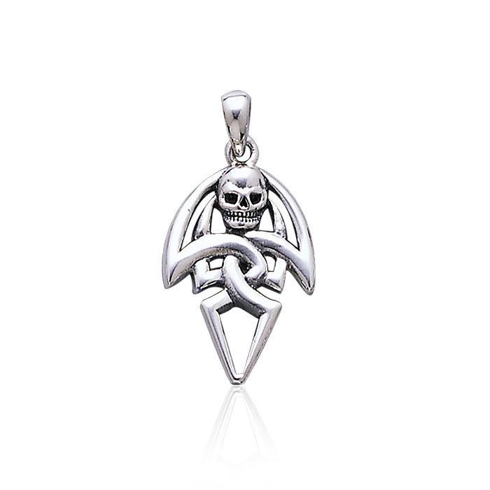 Wrapped in wonder and mystery ~ Sterling Silver Jewelry Pirate Skull Pendant TP3054