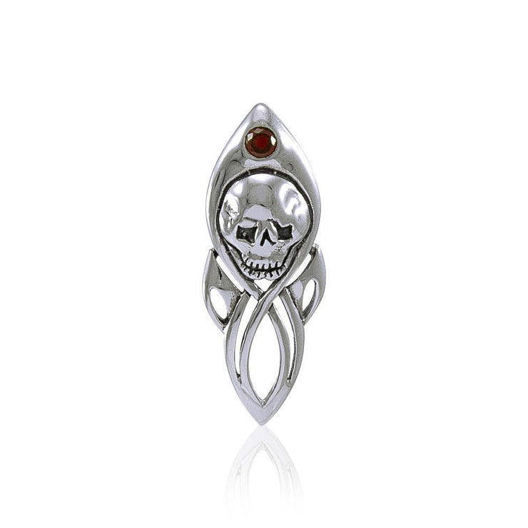 Skull with Gem Silver Pendant TP3074