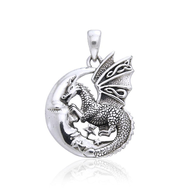 Fusion of power and grace ~ Sterling Silver Jewelry Dragon Pendant TP3101 Pendant