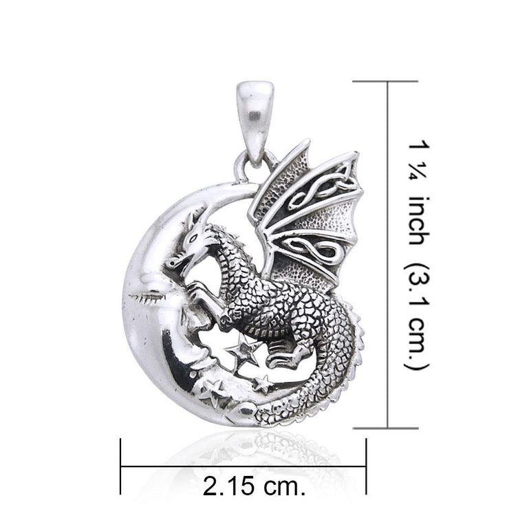 Fusion of power and grace ~ Sterling Silver Jewelry Dragon Pendant TP3101