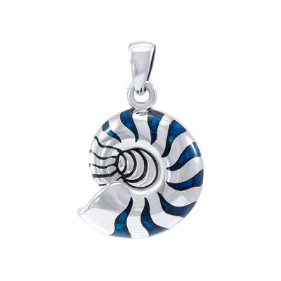 Charmed by the Rhythmic Spiral ~ Sterling Silver Nautilus Pendant Jewelry TP3106